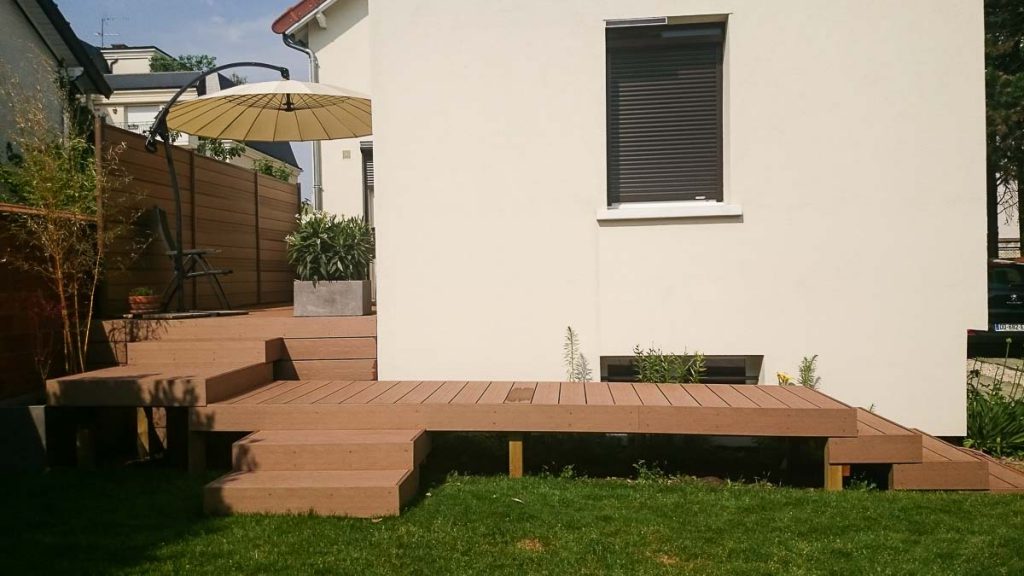 Aménagement terrasse, terrasse en bois, Bouix Paysage, Paysagiste, Paysagiste Breton, Paysagiste Morbihan