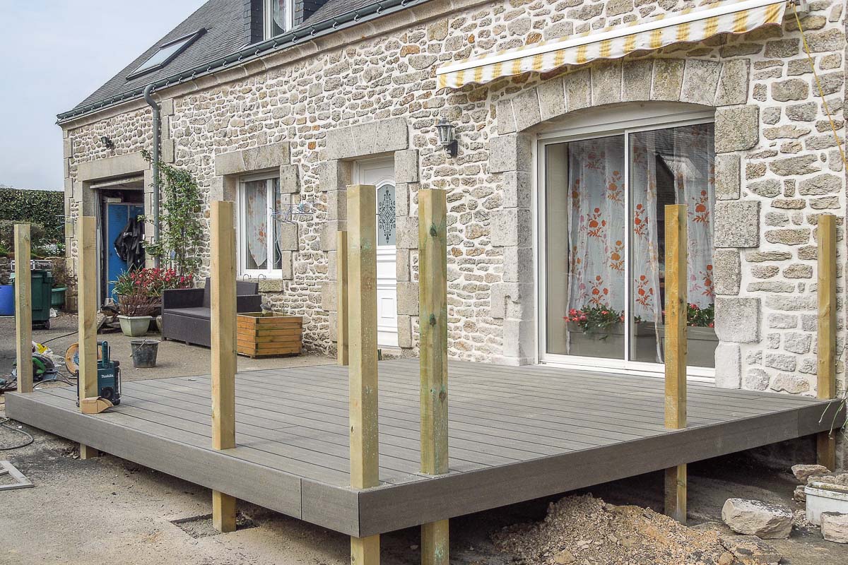 aménagement terrasse, terrasse en bois, bouix paysage, paysagiste breton, paysagiste morbihan