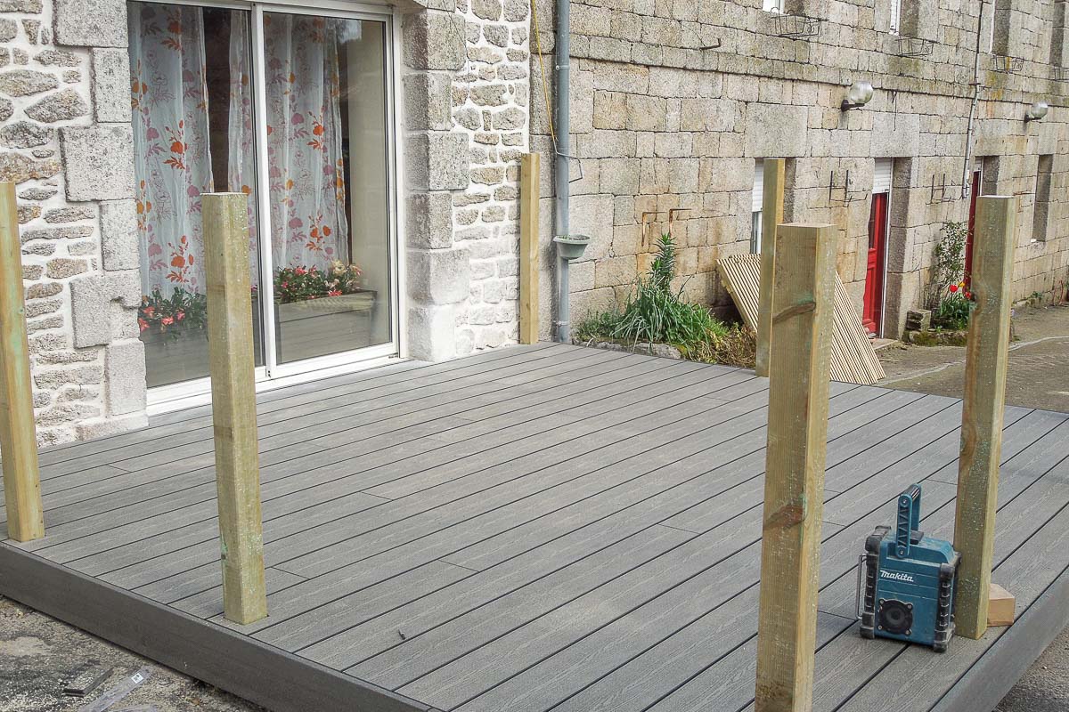 aménagement terrasse, terrasse en bois, bouix paysage, paysagiste breton, paysagiste morbihan